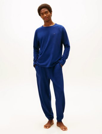 Tommy Hilfiger Ls Jersey Pj Set Cuffed - Navy - M