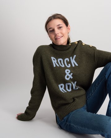 Zadig&Voltaire POLO NECK SWEATER OR JUMPER Grön Tröjor Tjej - Kids Brand Store