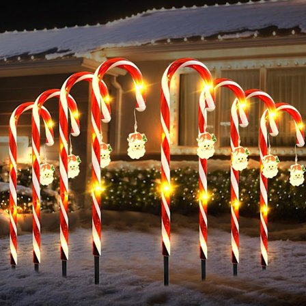 Polka Pig Julelys, Utendørs Sti-Potedekorasjoner, LED Solcellelys (D)