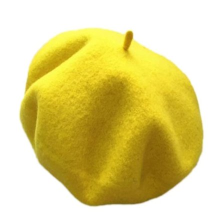 Naisten talvinen lämmin tekoturkisjoustava barettihattu Yksinkertainen yksivärinen retro Klassinen ranskalainen taiteilijamaalari Elegantti