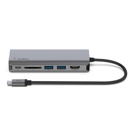 Belkin CONNECT USB-C 6-in-1 Multiport Adapter - dokkingstasjon - USB-C - HDMI - 1GbE