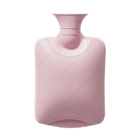 Varmeflaske i PVC, eksplosjonssikker, bærbar, med vaskbart trekk, rosa, 2000 ml