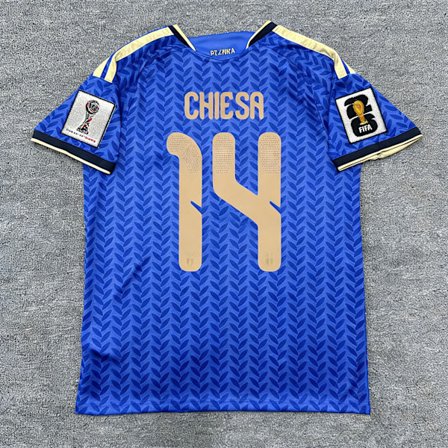 2026 VM i USA-Canada-Mexico Italia landslag hjemmedrakt nr. 14 Chiesa Fan Edition-trøye