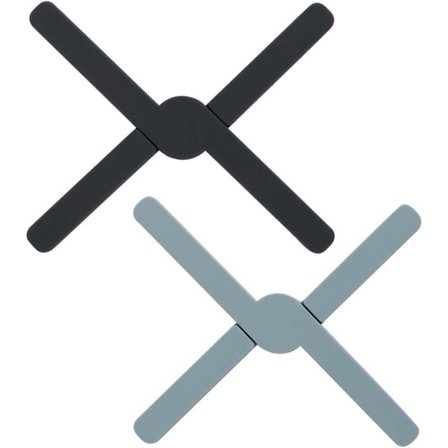 Set med 2 hopfällbara grytunderlägg för varma grytor, värmeskydd, silikonunderlägg för köksbänkar