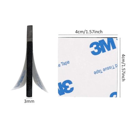 60-pack fyrkantiga dubbelsidiga skumtejper starka dynor monteringstejp (svart)