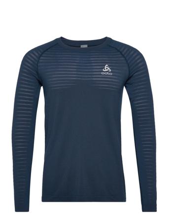 Odlo M T-Shirt Ls Crewneck Essential Seamless T-shirts Long-sleeved Sininen Odlo