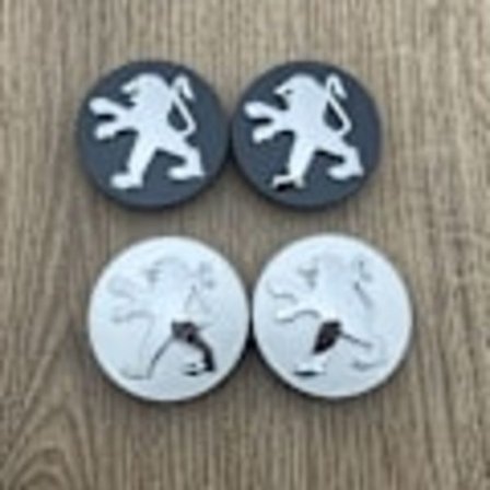 KZQ 4-pack - Peugeot Navkapsel/Hjul Emblem - Bil 60mm