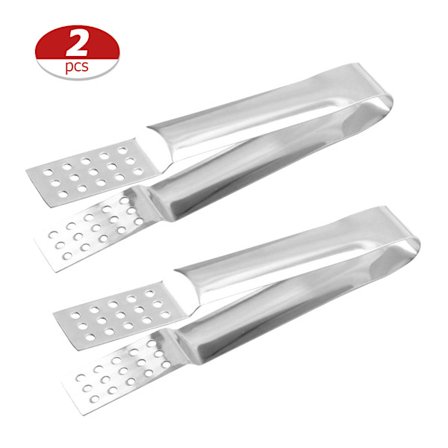 2 STK. Te-pose pincet i rustfrit stål Te-pose klemmer med huller Te-pose tang