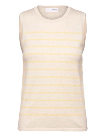 Slfberga Sl Knit O-Neck Selected Femme Beige