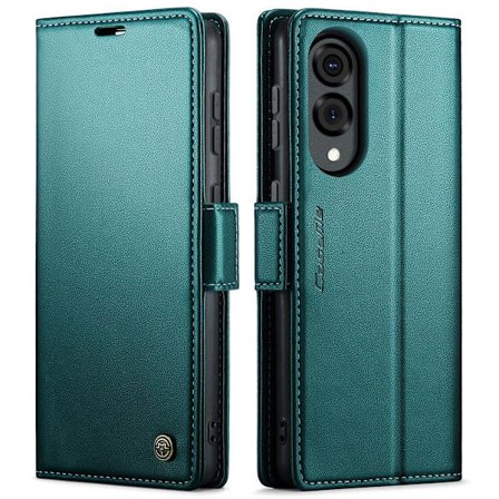 (Samsung A56 5G) Nahkalompakkokotelo piilotetuilla korttipaikoilla ja RFID-suojatulla ohuella muotoilulla