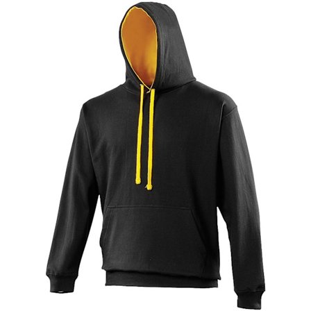 Awdis Varsity Hooded Sweatshirt / Hoodie 2XL Jet Black / Gold
