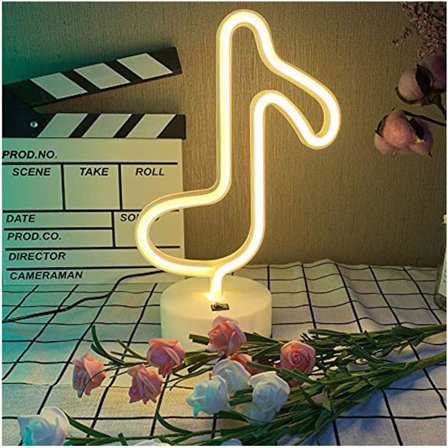 Musik Note Form LED Neon Dekorative Natlampe Piedestal Glødende
