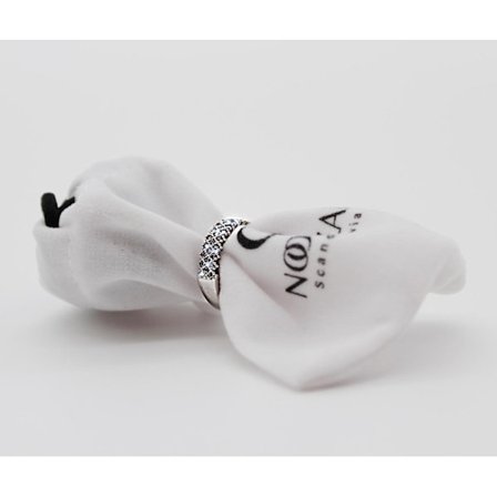 Sterling silver ring med slät zircon strass stenar förlovning vigsel