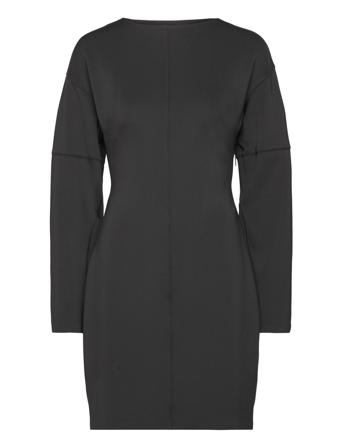 Technical Knit Ls Fitted Dress Black Calvin Klein