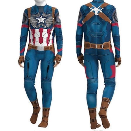 Captain America Lasten Yksikokoinen Aikuisten Bodysuit Halloween Cosplay Puku - Täydellinen