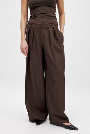 NA-KD Anzughose mit mittlerer Taille - Business Hosen - Braun - EU 42