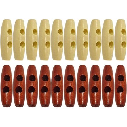 Træ Toggle Knapper Olivenformet Træ Frakke Knapper 50stk 3cm til