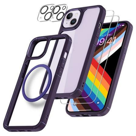 [6in1] Boom Iphone 14 Plus Skal - Linsskydd - Härdat Glas - Mags