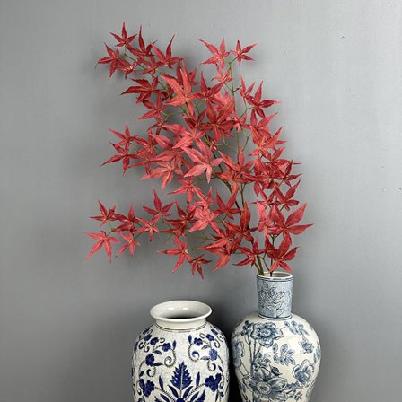 Kunstige røde ahornblade til fotograferingsrekvisitter, håndlavet dekoration, potteplanteornament