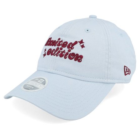 New Era - Blå unconstructed Keps - Womens NE Phrase 9TWENTY Pale Blue/Maroon Dad Cap @ Hatstore