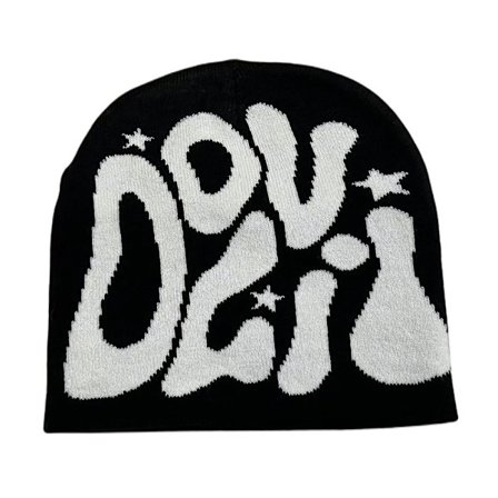 Strikkehue Hue Beanie Bonnet SORT&HVID