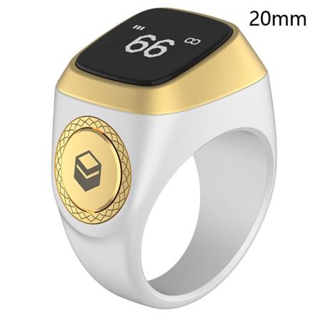 Smart Tasbih Tally Counter Ring til muslimer Zikr Digital Tasbee White