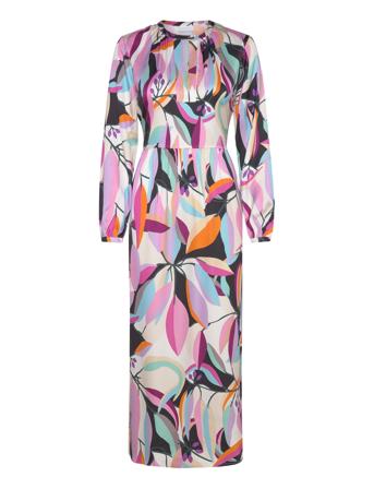 Dress In Multi Leaf Print Maksimekko Juhlamekko Multi/patterned Coster Copenhagen