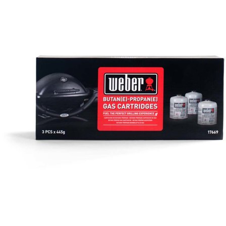 Weber Kertakäyttöinen kaasupullo 445 g, 3 kpl/pakkaus