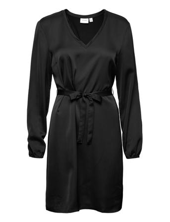 Viellette V-Neck L/S Dress/Su Lyhyt Mekko Musta Vila