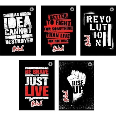 Anteckningsbok - loggbok Ziemia obiecana Anteckningsbok Terre Promise A5/80 K, linje Rebels (5 stycken)