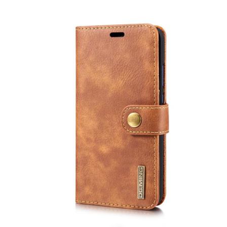 Dg.ming Plånboksfodral 2-i-1 Split Leather För Huawei P20 Lite - Brown