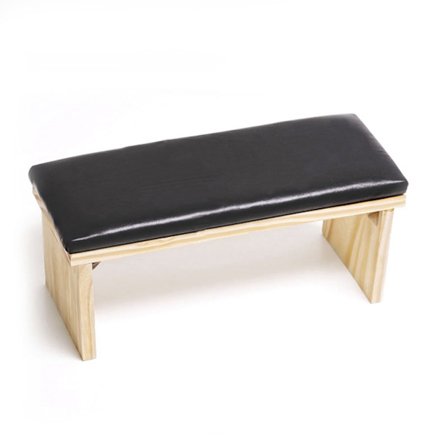 Neglearmstøtte i japansk stil, blødt PU-læder, dobbeltleje, træ, manicure, håndpude, skrivebordsunderlag, sort