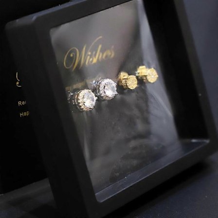 Måste varaS925 Silver Moissanite Örhängen Mode Klassiska Öronsmycken Gåva för Män Äkta Äkthetsintyg |