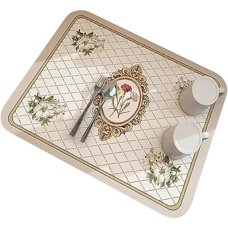 Oppvaskmatte i fantasistil, absorberende oppvaskmatte i myk diatoméjord med sklisikker gummisåle, hurtigtørkende avrenningsmatte