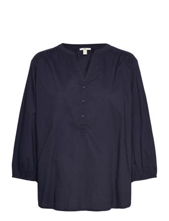 Blouses Woven Bluse Langærmet Navy EDC By Esprit