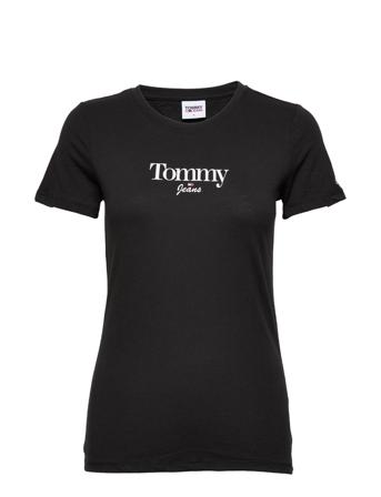 Tjw Skinny Essential Logo 1 Ss T-shirt Top Sort Tommy Jeans