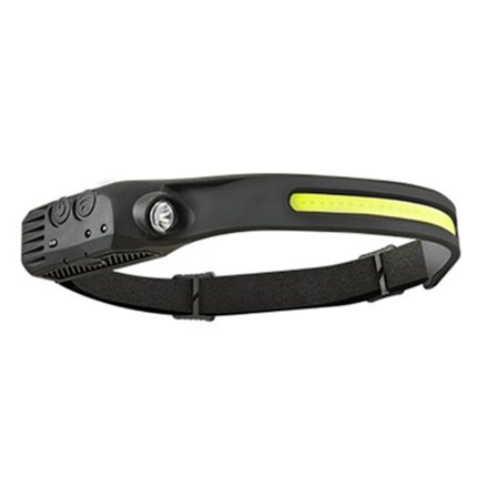 LED-hodelykt med Type C-lading, 1200 mAh, vanntett, justerbar induktiv bryter, hodelykt for camping, sykling, fiske