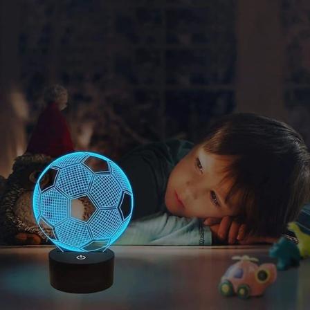 Fodbold Dekorationslys 3D Natlys Fjernbetjening Berøringsføler