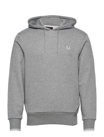 Tipped Hooded Sweatsh Hoodie Trøje Grå Fred Perry
