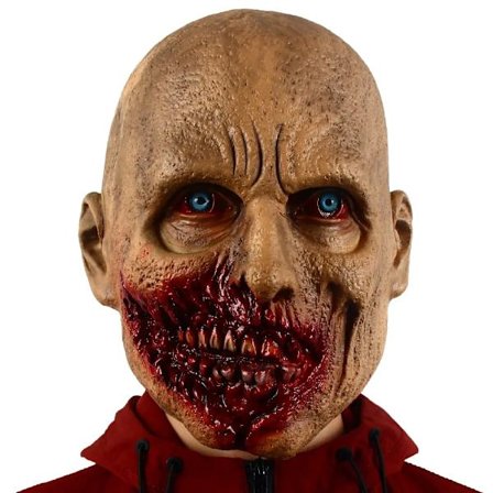 Läskig Blodig Sned Mun Latex Mask Halloween Kostym Zombie Monster Vampyr Mask Fest Hela Huvudet Spökhus Cosplay Pro