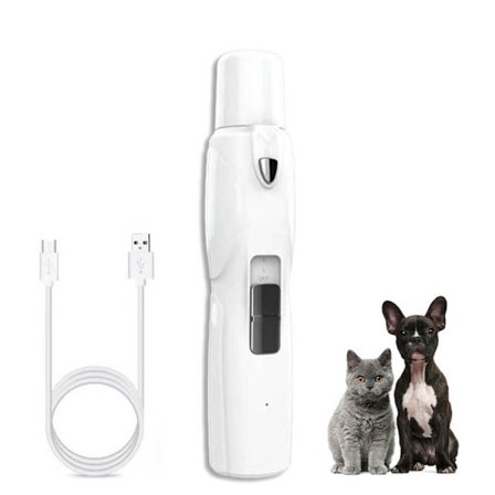 Hvit - Mer kraftig hundenegleklipper med lavt støynivå, elektrisk kjæledyrneglefil