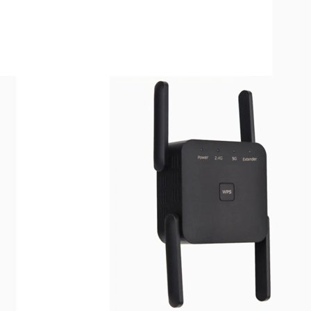 5Ghz AC1200 WiFi Repeater 1200Mbps Ruter Svart WiFi Extender Forsterker 2,4G 5GHz WiFi Signal Booster