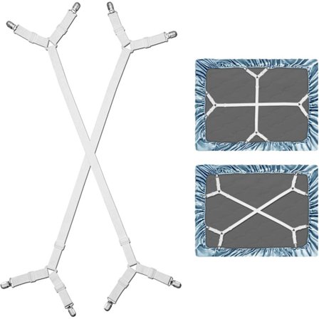 8 stk. sengeklips, justerbare elastiske trekantstøtter