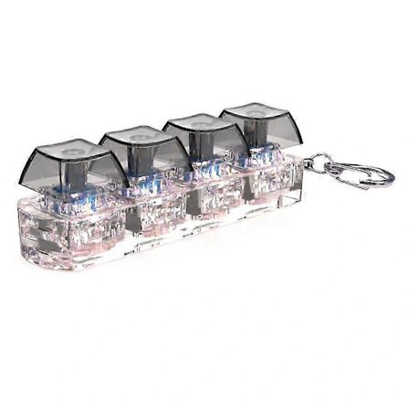 Mekaniskt tangentbord Keycaps 4 Tangenter Fidget Leksak för Stresslindring DIY Knapp Svart transparent