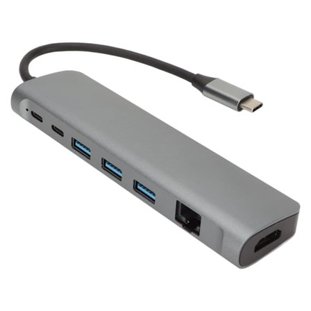 9 i 1 USB C Hub USB C till 3xUSB3.0 HD 4K Gigabit RJ45 USB C Laptop Dockningsstation