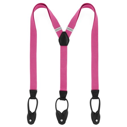 Wąskie szelki na guziki w kolorze fuksji dla mężczyzn - Szelki na guziki