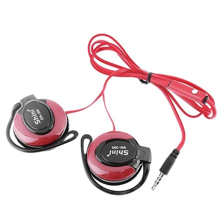 Shini Sn-360 öronsnäcka headset 3,5 mm trådbunden stereo hörlurar spel sport hörlurar med mikrofon för telefon headset röd
