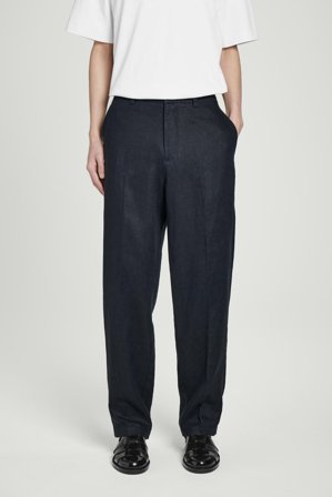 COS Men's Pantalón Tapered Fit De Lino in Azul