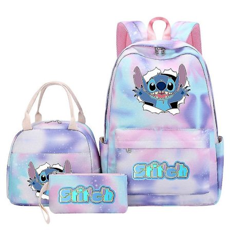 3 stk. Lilo Stitch Rygsæk Kvinde Mand Rejse Skoletaske Høj Kvalitet Teenagere Mochilas