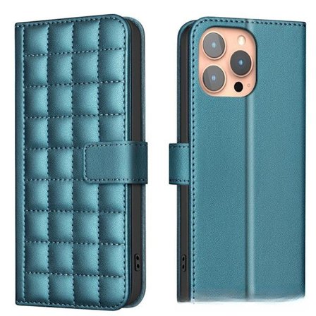(Til iPhone 16) Farveblok RFID-blokerende læderpung etui m